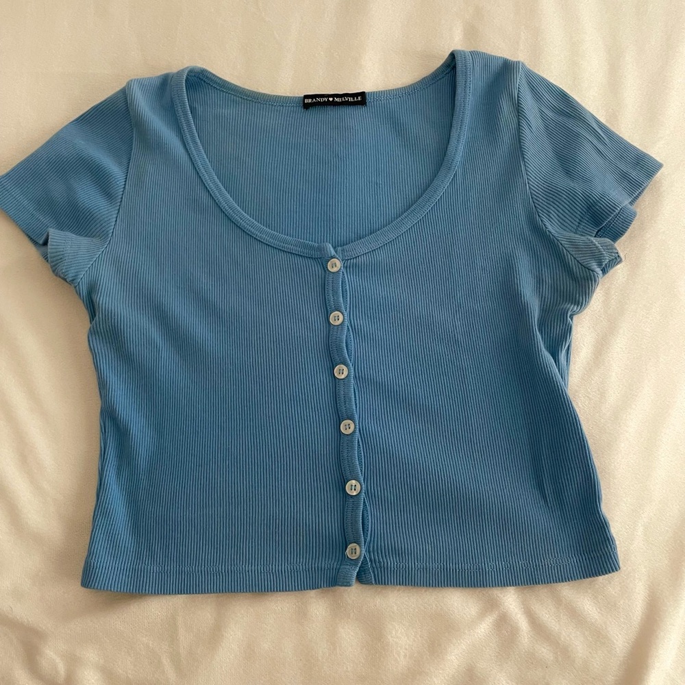 Blue Brandy Button Top